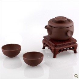 陶瓷茶具 恒福紫砂1壶2杯旅行茶具套装